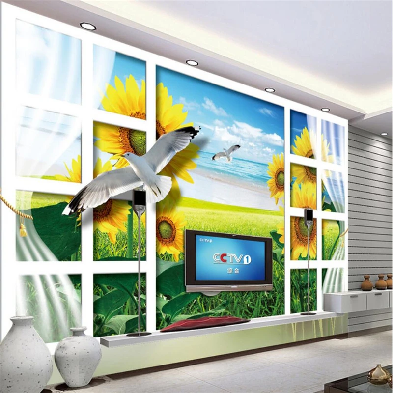 3D фотообои beibehang на заказ с рисунком красивых цветов радуги Фреска для гостиной