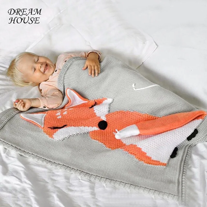 Baby Quilt Fox Blanket Soft Swaddling Kids Bedding Baby Crib