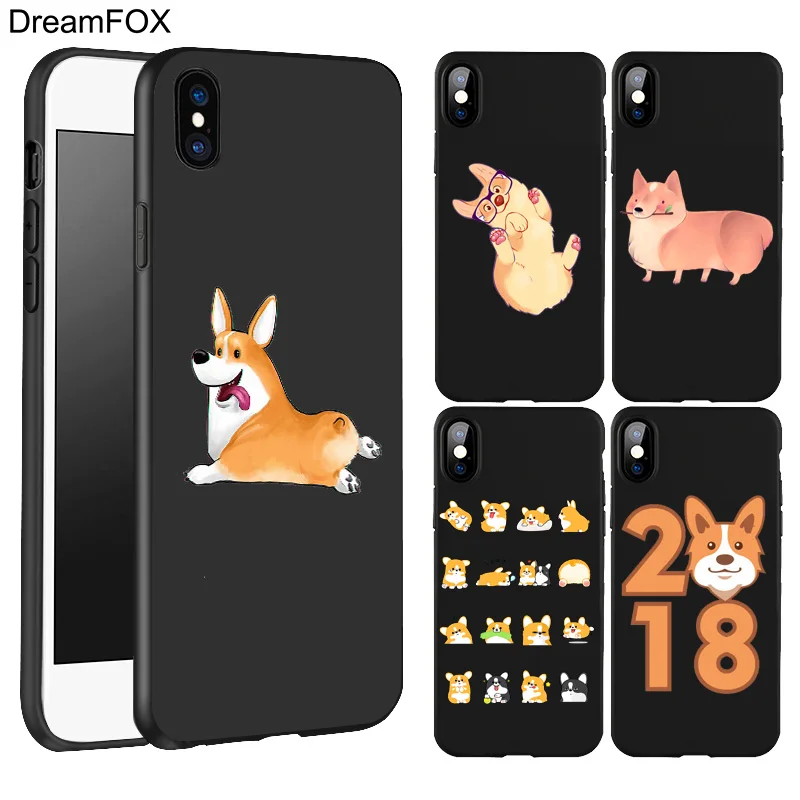 DREAMFOX L510 Corgi Черный Мягкий ТПУ силиконовый чехол для Apple iPhone 11 Pro XR XS Max X 8 7 6 6S Plus 5 5S 5G