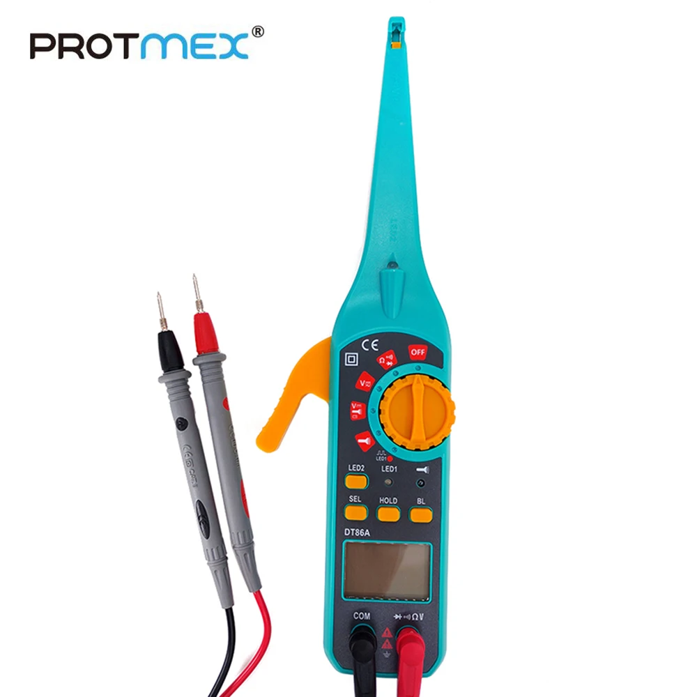 

Protmex Car circuit detecting instrument DT86A Multifunction LCD Display Automotive Vehicle Circuit Tester (Blue)
