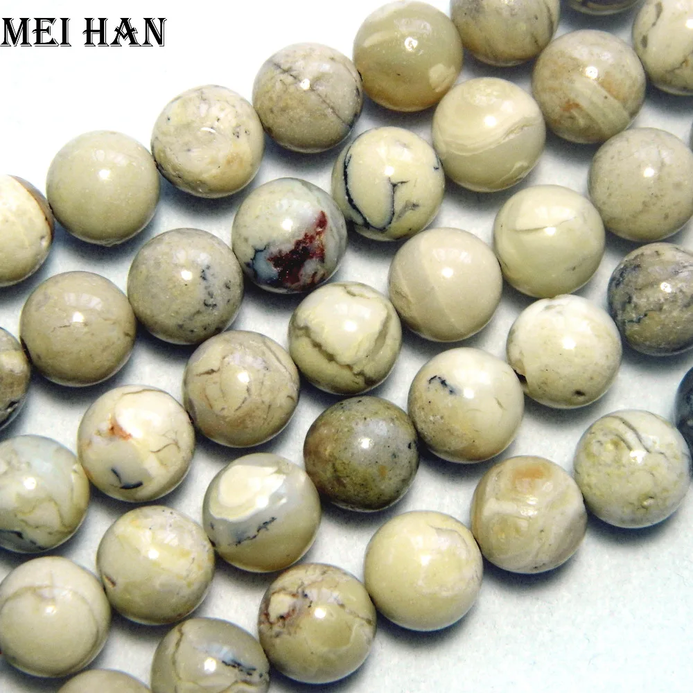 

Meihan wholesale natural (38beads/45g) 10mm rare white opal smooth round loose beads for jewelry making DIY design