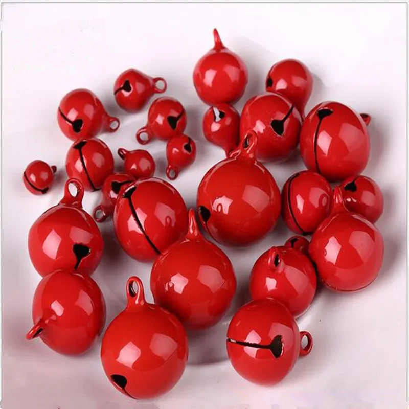 50PCS Christmas Decoration Ornaments Christmas Bells Open Red Bells 