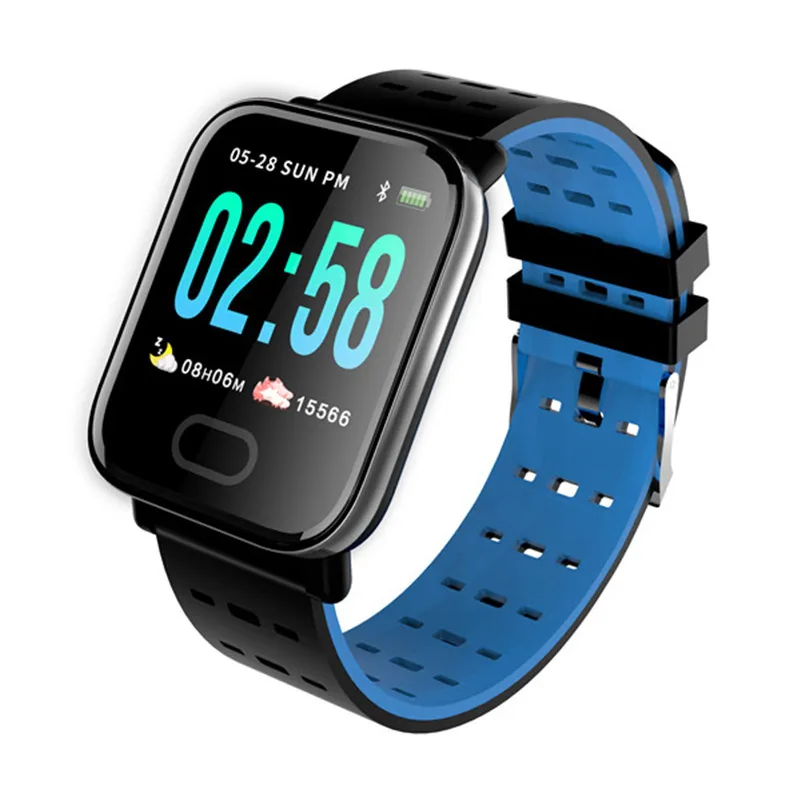 

A6 Smart Watch with Heart Rate Monitor Fitness Tracker Blood Pressure Smartwatch Waterproof For Android IOS PK Q8 V6 S9