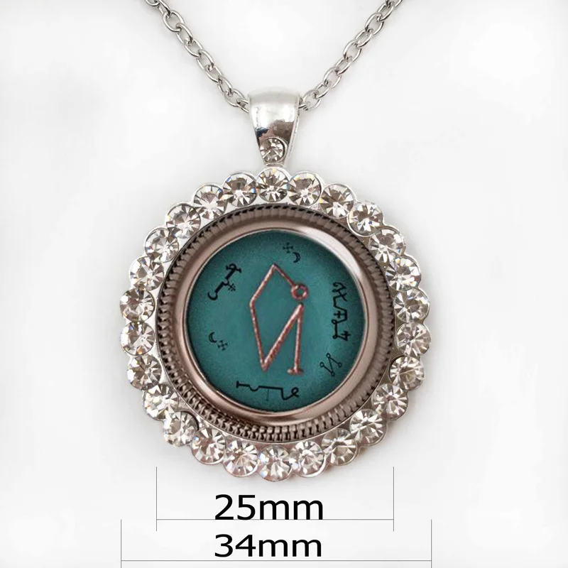 Archangel Uriel Sigil стекло ожерелье s модная Серебряная цепочка Ожерелье для мужчин винтажная подвеска ювелирные изделия подарок для мужчины HZ1 - Окраска металла: 16Necklace25mm