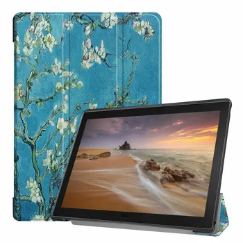 

20PCS/Lot Print Slim Stand PU Cover For Lenovo Tab E10 X104 TB-X104 Folding Luxury Case