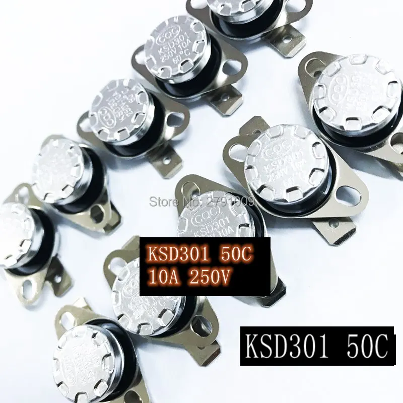 

10pcs KSD301 50 Degrees NO Normally open Automatic Closure Temperature switch 50C Normally Closed Automatic Disconnecting Switch
