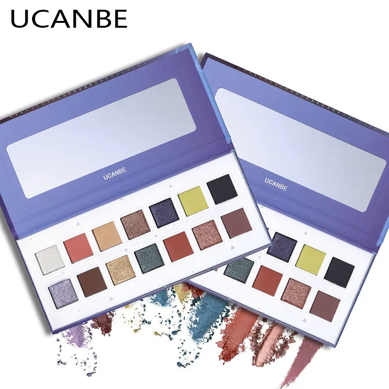 

2018 Newest UCANBE 14 Colors Rhythm Eyeshadow Palette Makeup Shimmer Matte Long Lasting Eyeshadow Waterproof