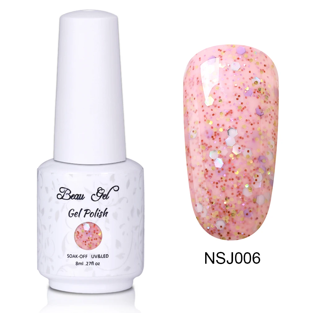 Гель лак для ногтей Beau Gel 8 мл Полупостоянный с сыром и песком отмачиваемый УФ