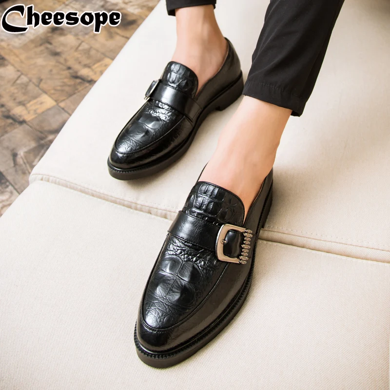 

Mens Dress Shoes Men Genuine Leather Trend British Paisley Business Shoes Fashion Men Footwear Wedding Loafers Boat Shoes