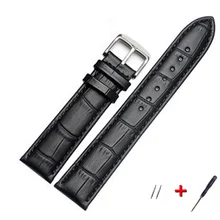 Hight Quality 20mm Watch Band Leather 22mm Men Women Brown Waterproof Watch Strap 16mm Genuine Steel Buckle Black 18mm Watchband