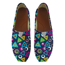 Парусиновые ультралегкие удобные лоферы без застежки с рисунком треугольника для женщин; черные кроссовки в стиле ретро; корабельная обувь для медсестры