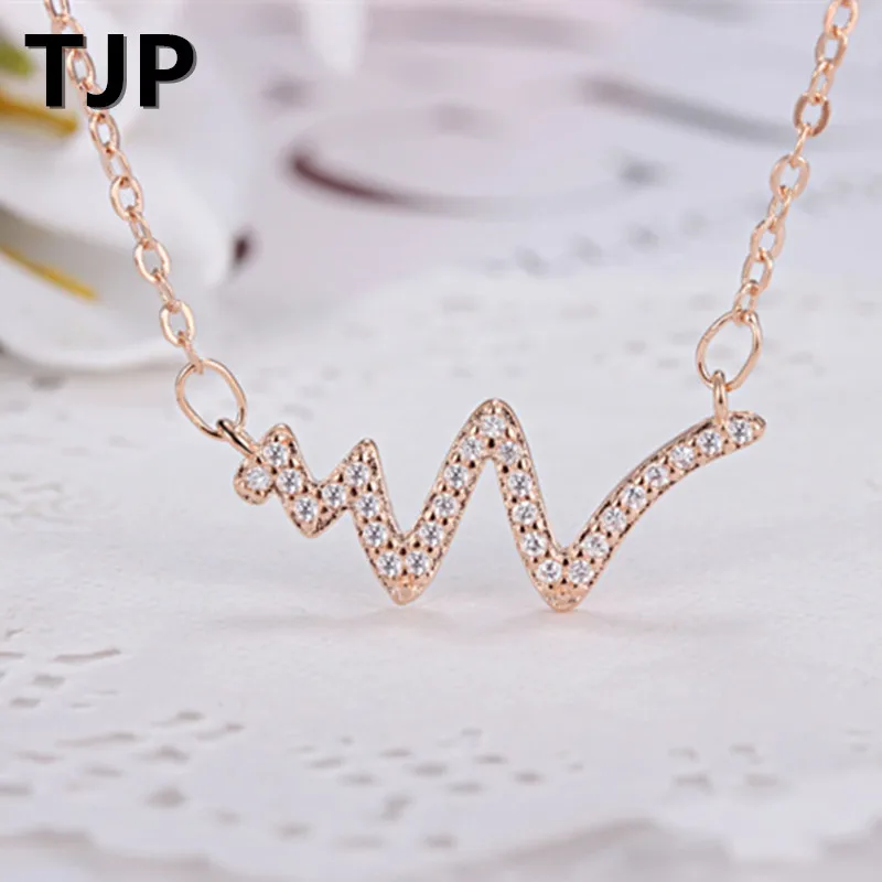 

TJP Trendy 925 Sterling Silver Necklace Pendants Women Jewelry Animal shaped Clear Ctystal Snake Choker Necklaces Dropshipping