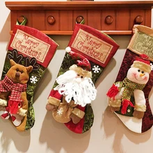 Года Рождественская декоративная подвеска, большой Рождественский носок, Подарочная сумка, снеговик, креативный рождественский подарок, мешок, носок для конфет