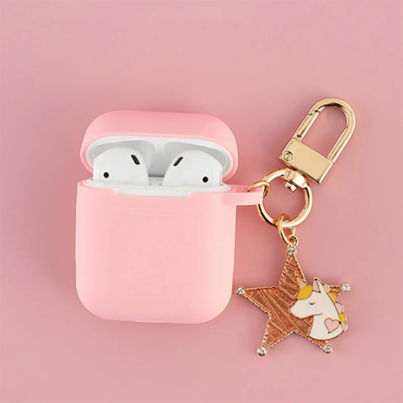 

Super Cute Korean Unicorn Silicone Case for Apple Airpods Accessories Bluetooth Earphone Protective Cover Headset Box Key Ring