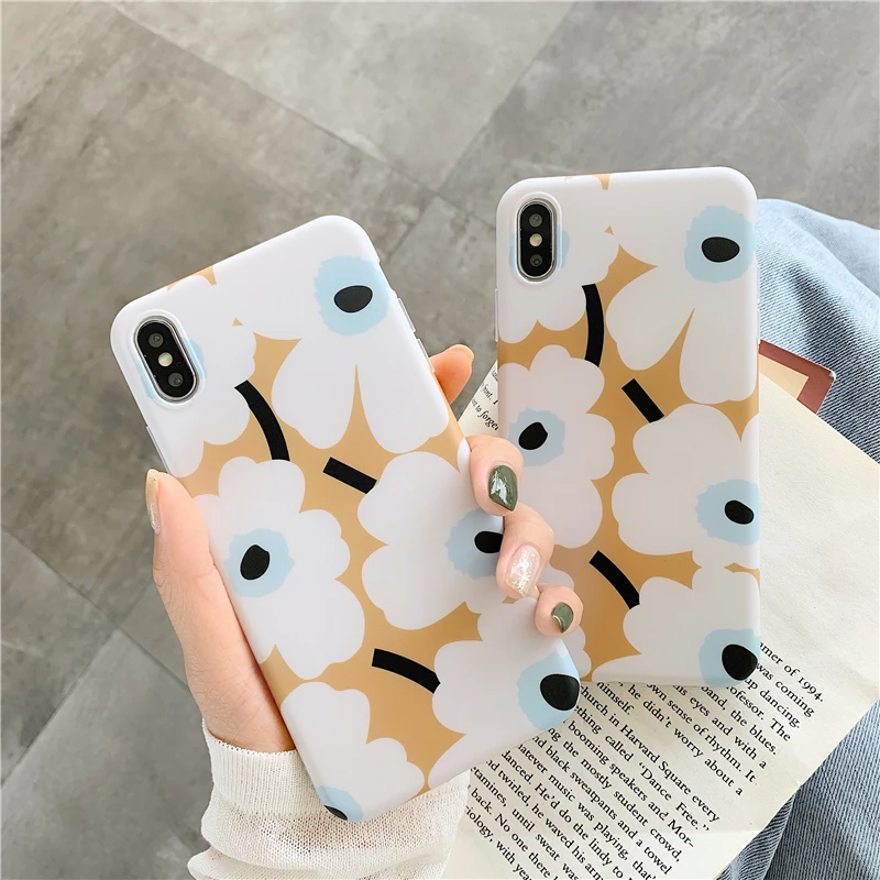

White daisy flowers phone cases for iphone X case For iphone 7 8 6 6S Plus XR XS Max soft tpu case back cover