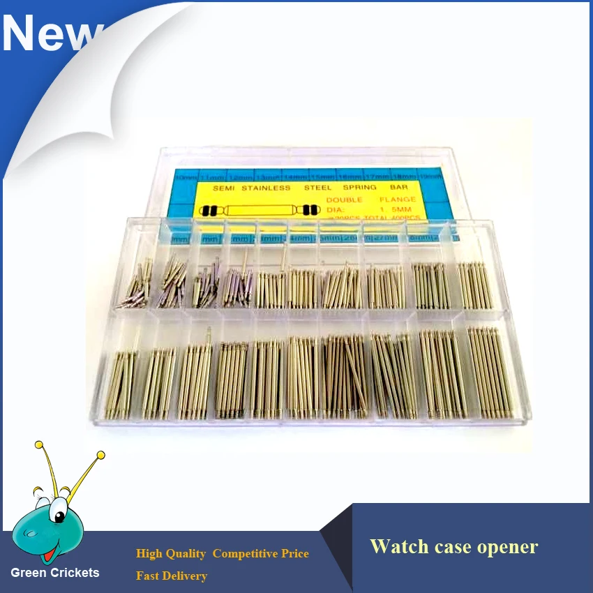 

400pcs/set Steel 10-29mm Assorted size Watch Spring Bars,1.5mm spring bar