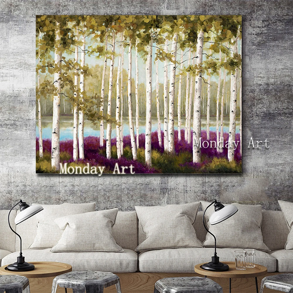 100-Hand-Painted-Trees-Forest-Art-Oil-Painting-On-Canvas-Wall-Art-Wall-Adornment-Pictures-Painting