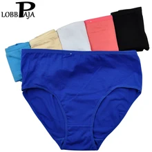 Lote de 6 uds. De ropa interior de algodón para mujer, calzoncillos de cintura alta, bragas para madres, bragas íntimas de talla grande XXL 3XL 4XL