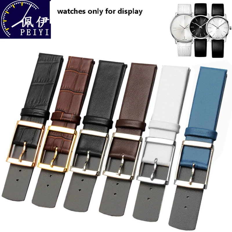 

PEIYI Cowhide strap watch belt genuine leather watch chain pin button replacement accessories k2y231 k2y2x6 k2y211