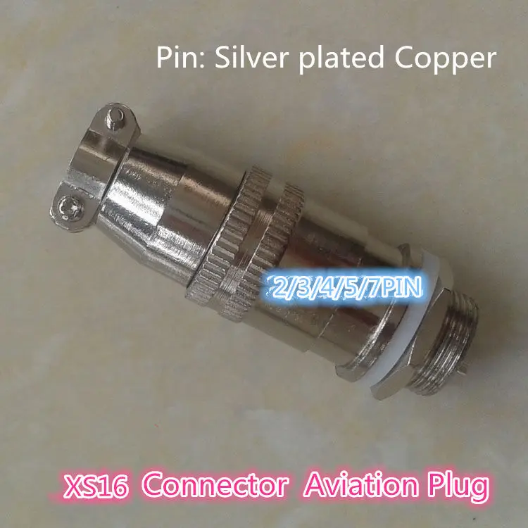 

1PCS AP043 XS16 2/3/4/5/7/9Pin 16mm Male & Female Connector Aviation Plug M16 Circular Socket+Plug Silver-plated copper Pin