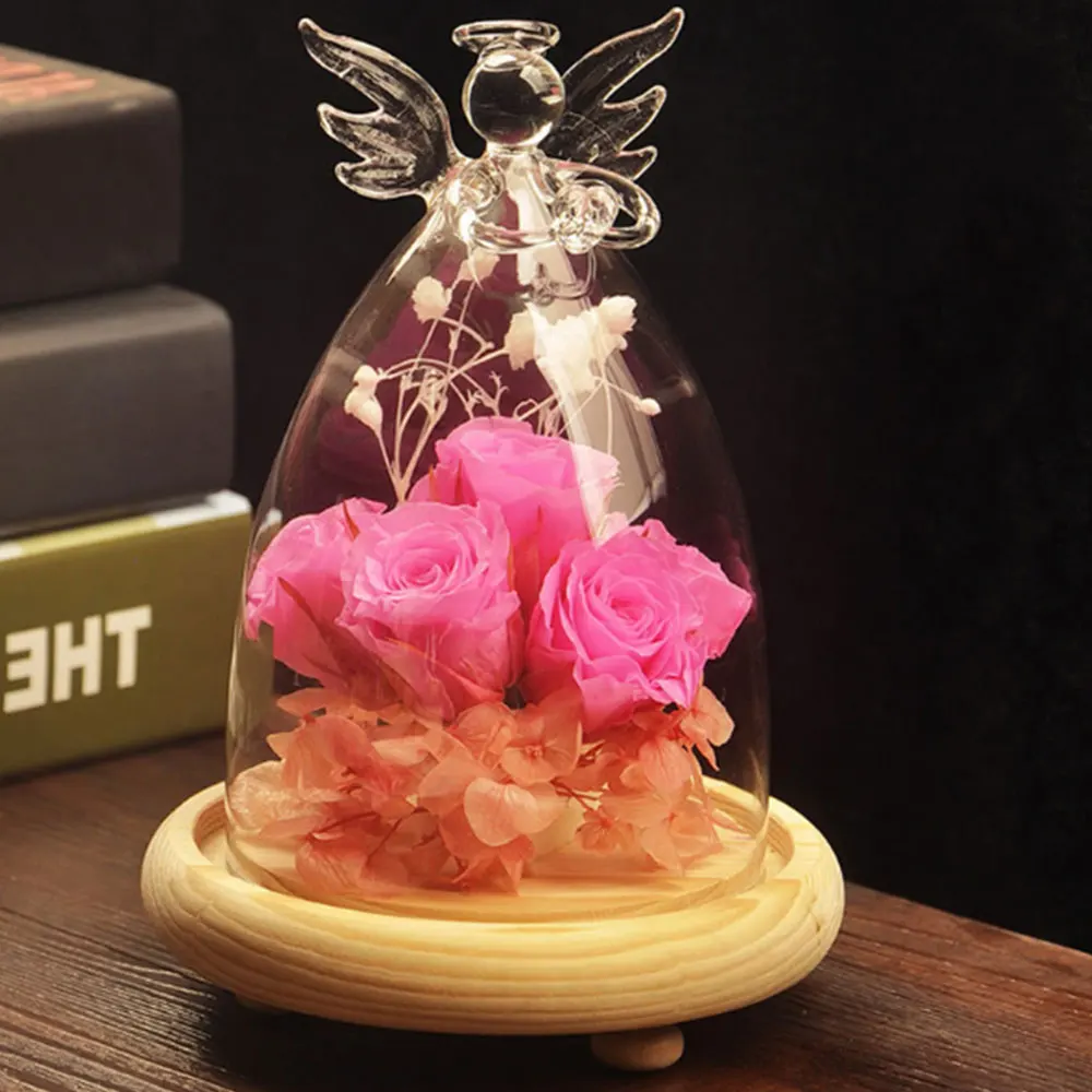 Прозрачная стеклянная ваза в форме ангела для свадебного декора, Настольная Ваза, подарок на год ко Дню Святого Валентина