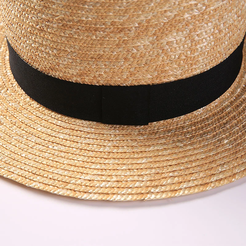 Летняя Панамская шляпа от солнца, соломенная шляпа с козырьком, черная лента с широкими полями, пляжные шляпы для девушек, уличная Кепка для отдыха