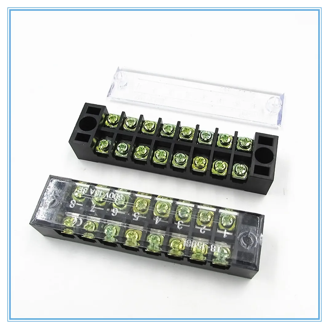 

1Pcs Dual Row Screw Terminal Block Strip 600V 15A TB-1508