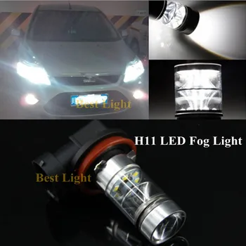 

2Pcs For MONDEO MK3 MK4 H11 H8 6000K White LED Fog Light DRL Canbus No Error Car Driving Running Lamp