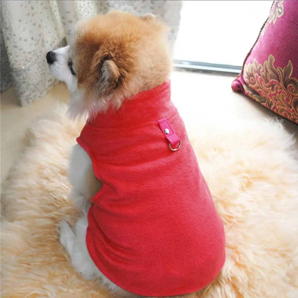 S/M/L из флиса для собак жгут жилет Щенок зима осень теплый свитер, куртка рубашка куртка Appare Мода Собака Hoodiesl - Цвет: Красный