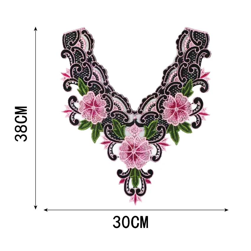 Новая мода DIY Аппликация вода растворимая вышивка костюм украшение шейным ободком цветные Переводные изображения аксессуары - Цвет: 2