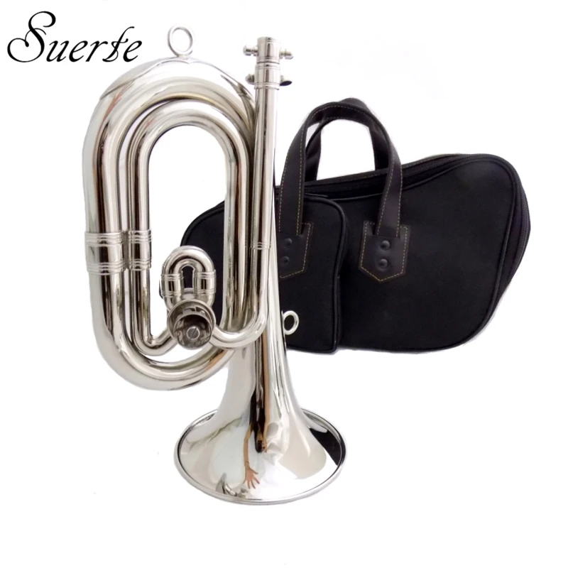 Bb Spanish Horn Yellow Brass With Bag Lacquer Silver Nickel Plated