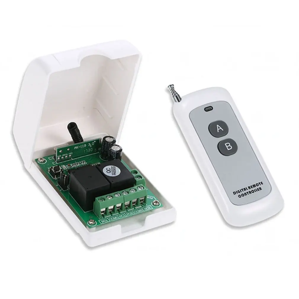

Wireless DC 12V Double Channel Dual-way Learning Receiver Module Switch Relay & Remote Controller Set