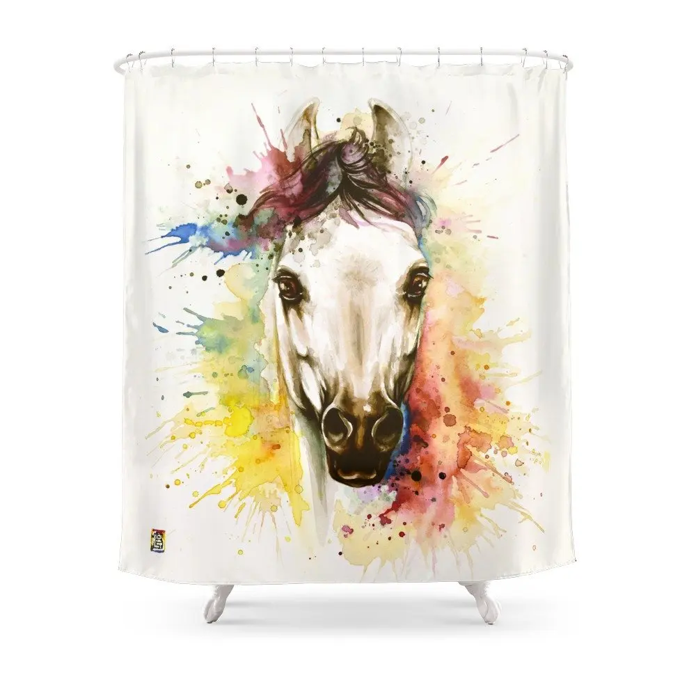Into The Mirror The Horse Shower Curtain Waterproof Polyester Fabric