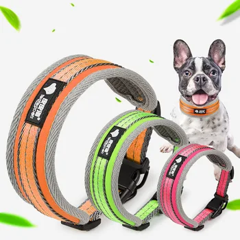 

Pets Dogs Collar Basic Stripe Lycra Nylon Double Layer Dogs Collar Adjustable Soft Breathable Collar for Small Dog Pet Supplies