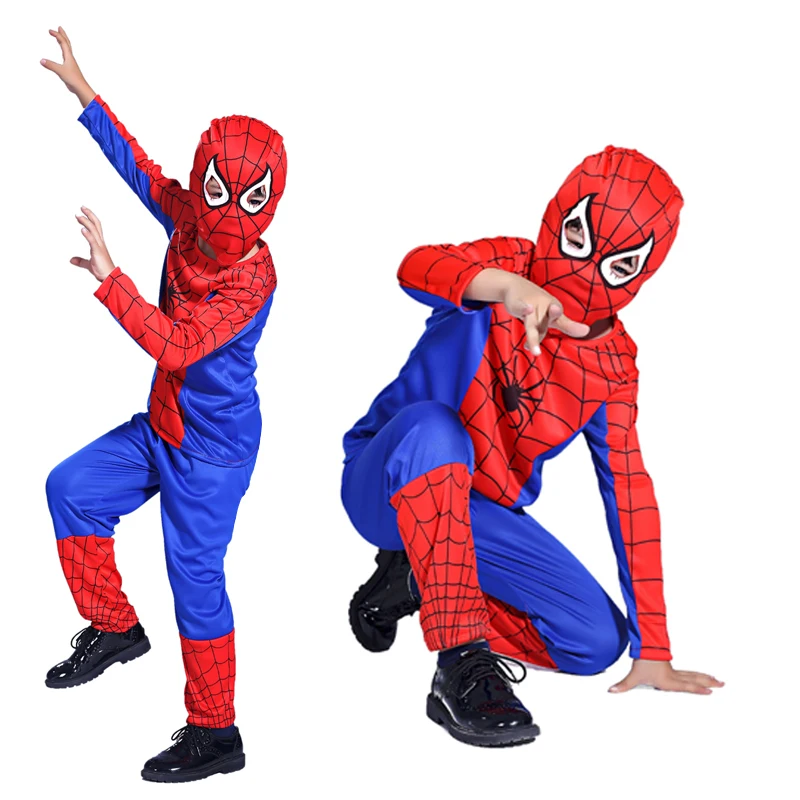 

Free shipping Halloween Spiderman clothes children's clothing cosplay costume party tight leotard costumes performance clothing