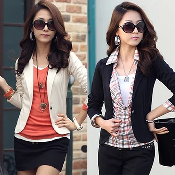 

New Arrival Women Korean Style Casual Slim Short Blazer Suit Jacket Coat Outwear Blouse Top