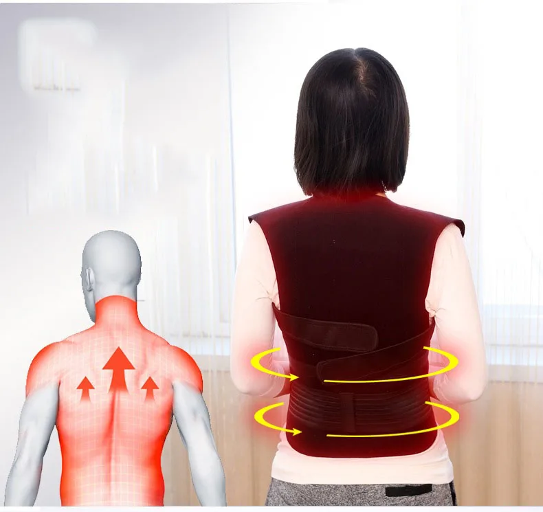 Tourmaline Self-heating Magnetic Therapy Belt Waist Support Shoulders Vest Waistcoat Warm Back Pain Treatment