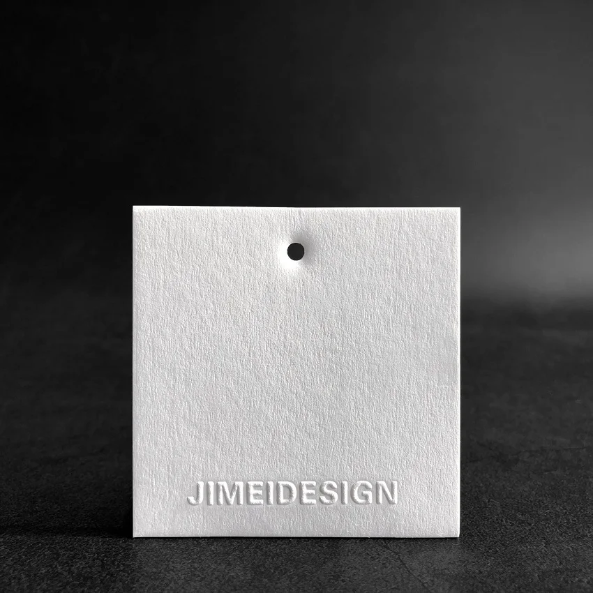 

custom hang tag embossing printing clothing custom tags square 6.4x6.4cm high upscale label swing tag label personalized logo
