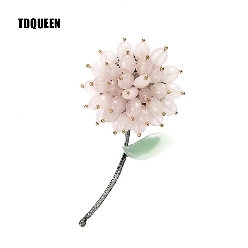 TDQUEEN броши лепестки цветов брошь натуральный камень булавки de Mujer античный