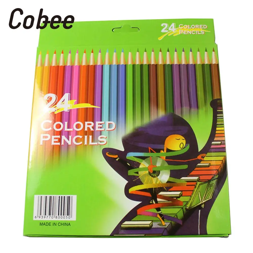 

24Pcs Wooden Colored Pencil Erasable School Students Office Stationery Drawing