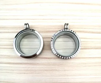 

Fashion Silver Rhinestone Stainless Steel Pearl Locket 30MM Big Size Magnetic Floating fit 6-10MM Beads 5Pcs Free Shipping ST005