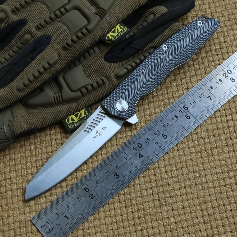 Цена Два солнца TS16 D2 Flipper мяч brearing тактический складной нож G10 Ручка Кемпинг Карманные ножи Открытый выживания EDC инструменты