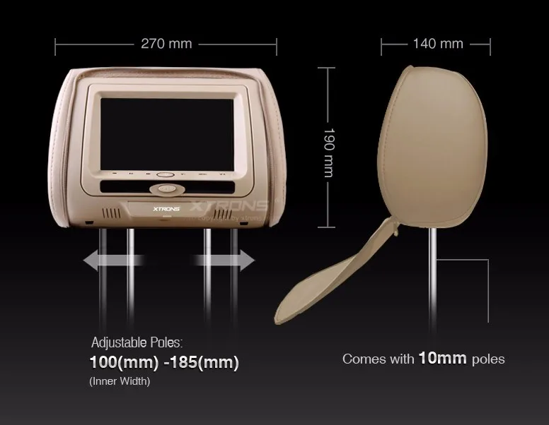 Perfect 2x7" Beige Headrest Car Monitor with DVD Function & USB SD FM Transmitter IR Transmitter & 2 IR Headphones(Black&Grey Optional) 6 Perfect 2x7" Beige Headrest Car Monitor with DVD Function & USB SD FM Transmitter IR Transmitter & 2 IR Headphones(Black&Grey Optional) 6