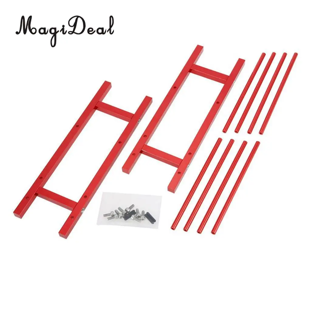 MagiDeal High Quality Aluminum Red Tire Rack Storage Garage Organizer for RC4WD TF2 SCX10 D90 1/10 RC Car Truck Crawler Tires