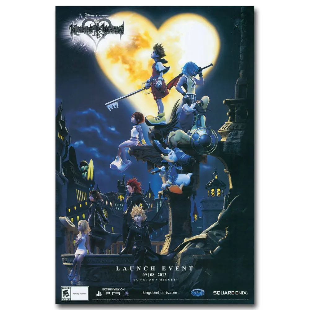 Nicoleshenting Kingdom Hearts 1 2 игры книги по искусству Шелковый плакат 12x18 24x36 дюймов стены картину дома гостиная украшения Kairi Sora 010 - Цвет: Picture 1