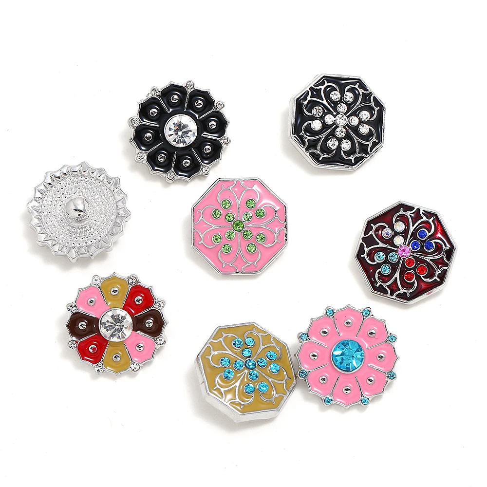 10pcs/lot Melone Snap Jewelry Flower Metal Button press buttons For 18mm Bracelets for Women Gift | Украшения и аксессуары