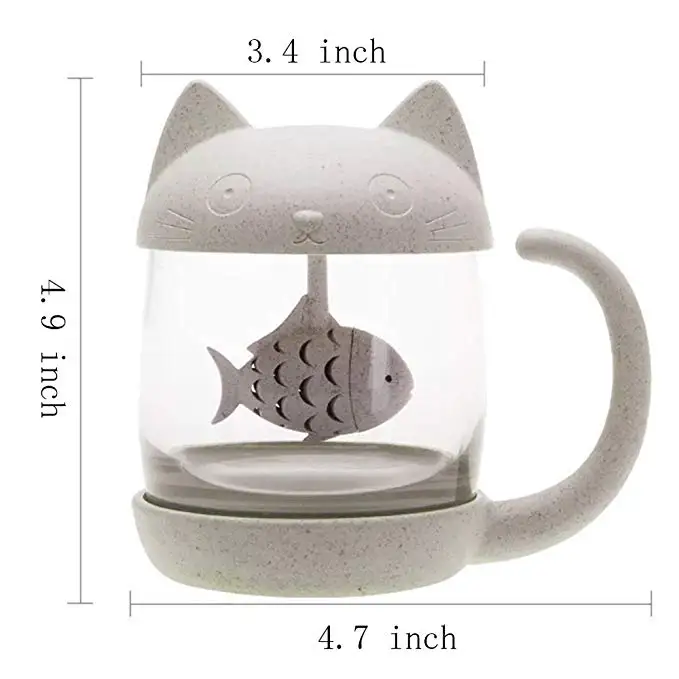 Cute Cat Milk Coffee Mug Water Glass Cup Tea Mug with Fish Tea Strainer Filter Tea Cups Home Office Cup for Fruit Juice Cute Cat Milk Coffee Mug Water Glass Cup Tea Mug with Fish Tea Strainer Filter Tea Cups Home Office Cup for Fruit Juice