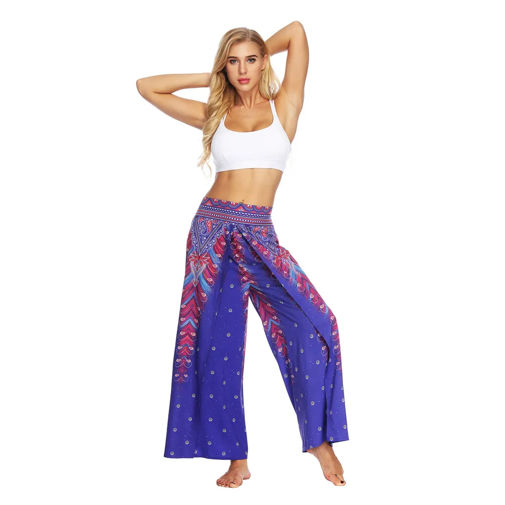 Women Casual Summer Loose Yoga Trousers Baggy Boho Aladdin Jumpsuit Harem Pants women leggings sport fitness