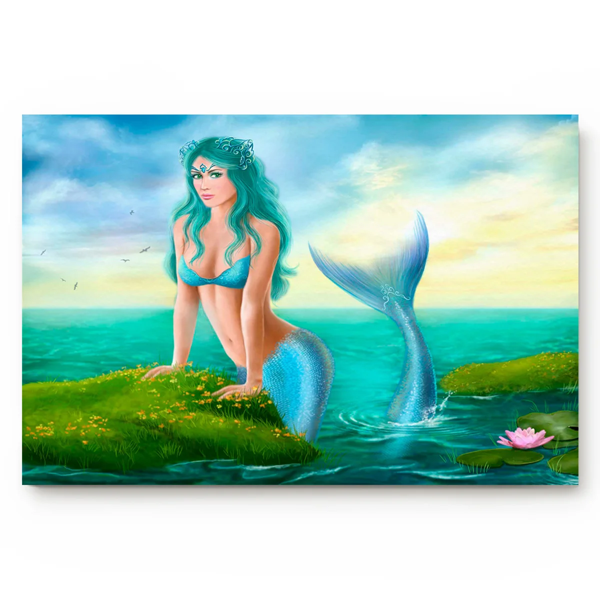Фото на канве Мультфильм Русалочка Принцесса коврики для подъезда ванная