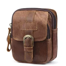 Ретро мода кожаный мужской карман Повседневная многофункциональная мужская сумка носить ремень мобильный телефон сумка поясные сумки